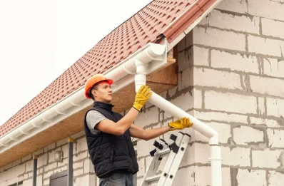 Pose et remplacement de gouttières à la Postolle